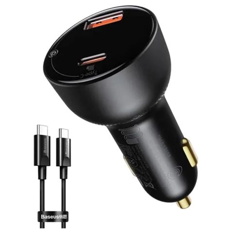 Baseus Superme Digital Display 100W PPS Dual Quick Charger Car Charger — Bakı