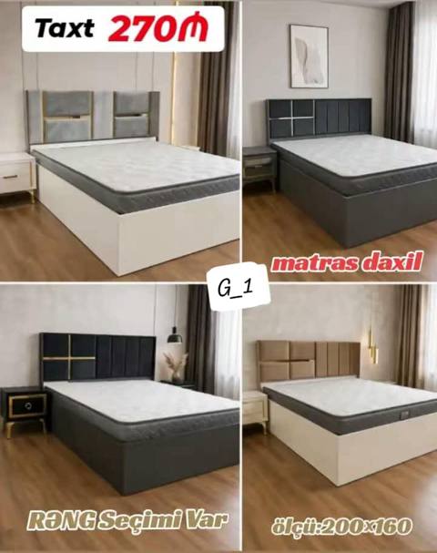 Taxt – model G_1 - Qiymət: 270₼ (şəkildə göstərilib) - Ölçü: 200x160 — Кереуеттер