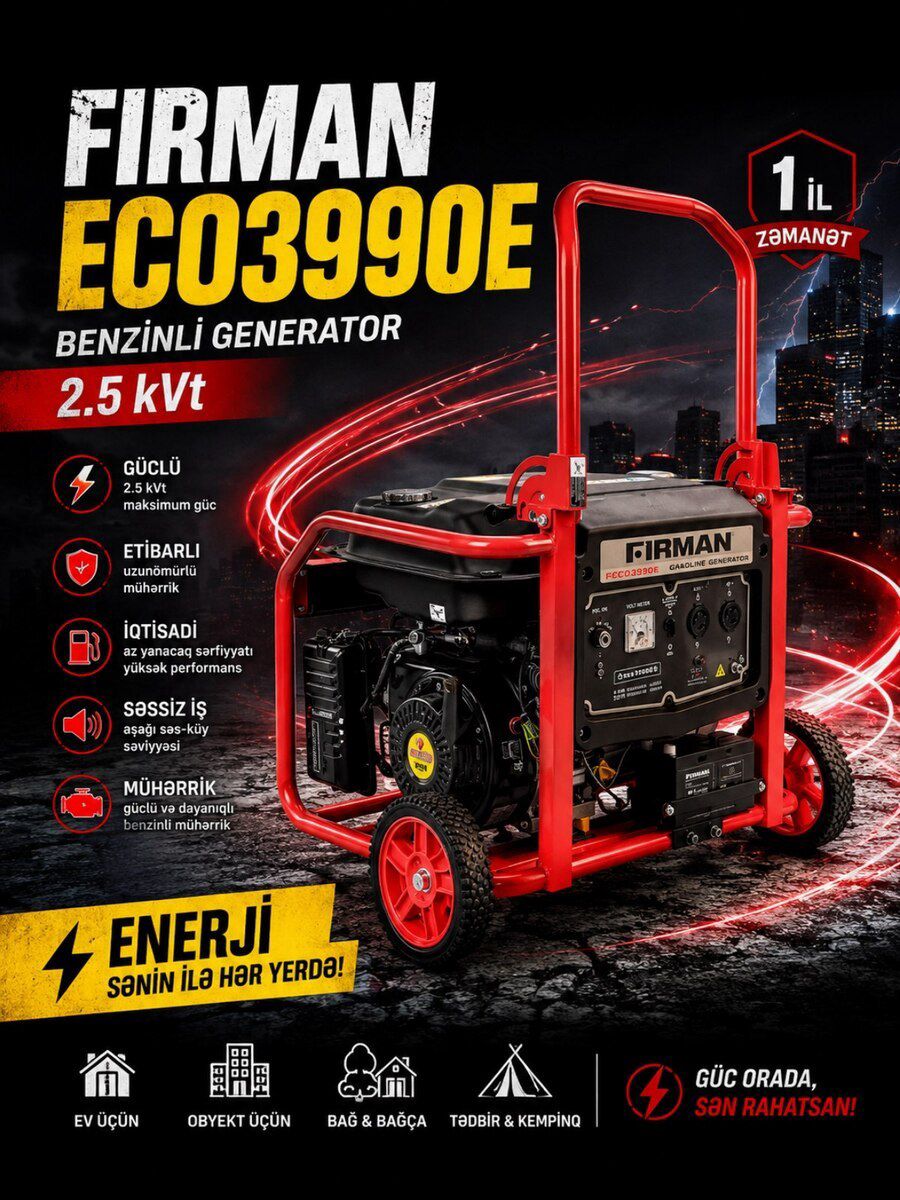 Generator Firman ECO3990E 2.5 kVt — Biznes və avadanlıq, Bakı