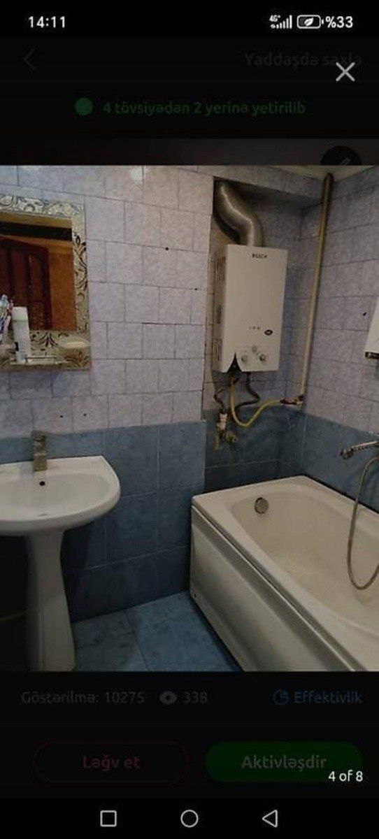 3-otaqlı mənzil kirayə verilir, Qara Qarayev m., 81 m² — Mənzil, Bakı (5)