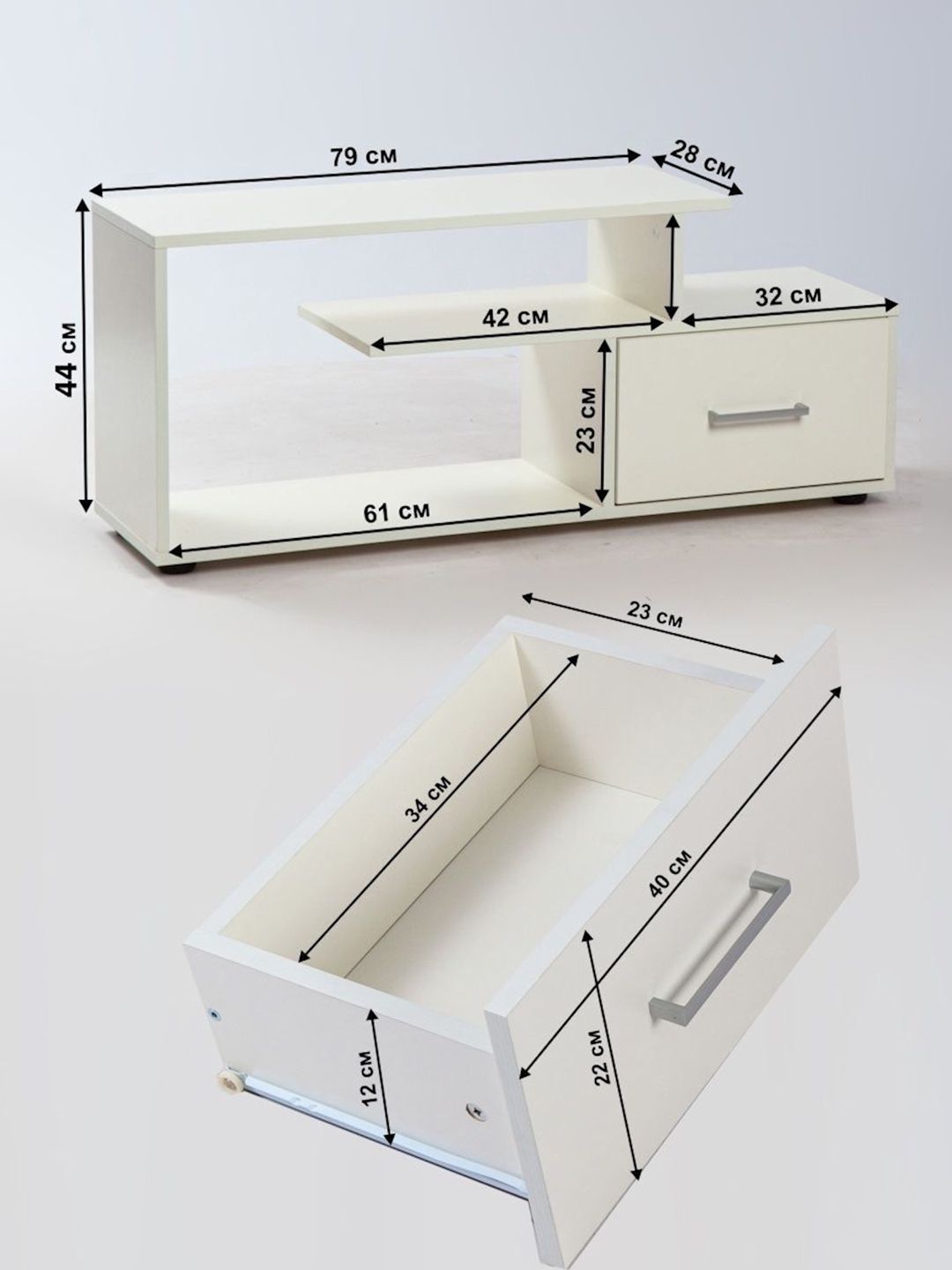 TV üçün tumba Ldsp, ağ, 44x28x104 sm — Mallar, Bakı (2)