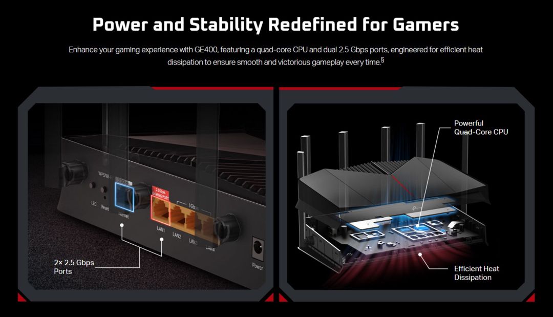 TP-Link Archer GE400 Wi-Fi 7 Gaming Router — Şəbəkə və server avadanlığı, Bakı (12)