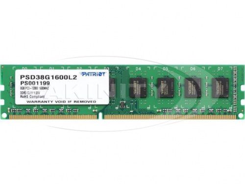 Operativ yaddaş Patriot PSD38G1600L2 Dımm 8GB DDR3L 1600MHz — Operativ yaddaş, Bakı