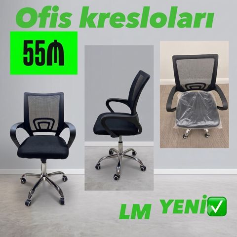 Rəngarəng Ofis kresloları Qiymət 55₼ Yeni və bir başa depodan — Bakı