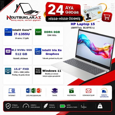 HP-Laptop 15-fd0557nia (BL8P5EA) — Bakı