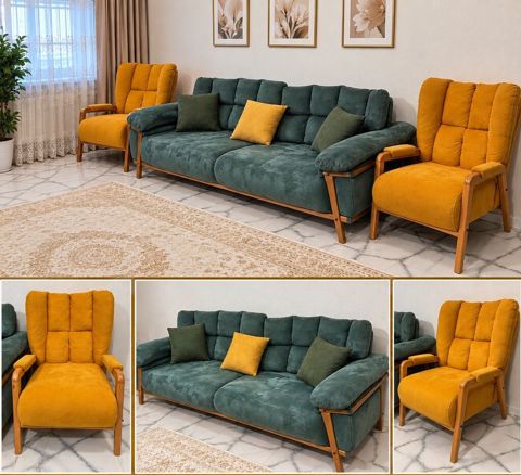 Türkiye istehsalı ViVa firmasının Divan ve 2 kreslosu satılır, divan — Bakı