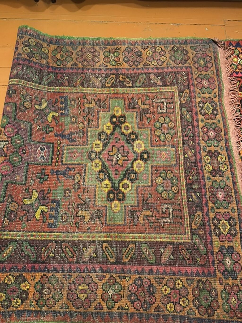 Qədimi üslublu əl toxuması xalça (uzun lövhə/ranner) - Material — Digər, Masazır (3)