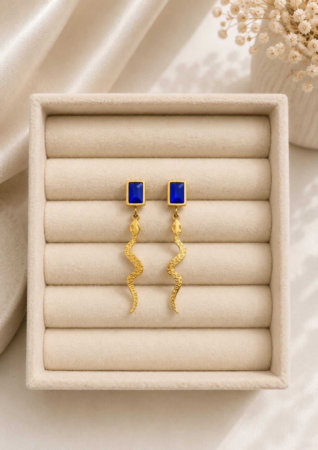 Asma sırğa 11263 qadınlar üçün, göy/qızılı, paslanmayan polad — Mallar, Bakı