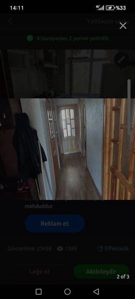 3-otaqlı mənzil kirayə verilir, Qara Qarayev m., 81 m² — Mənzil, Bakı (6)