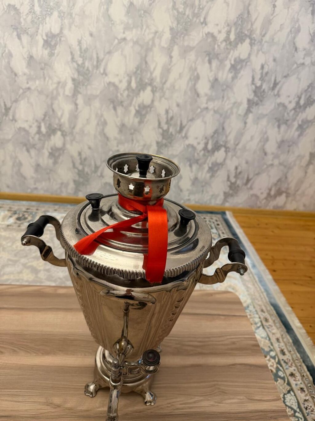 1980 ilin Zontik tipli samovar,mis latun tərkibli,az işdənmiş,təmirdə — Samovarlar, Digah (3)