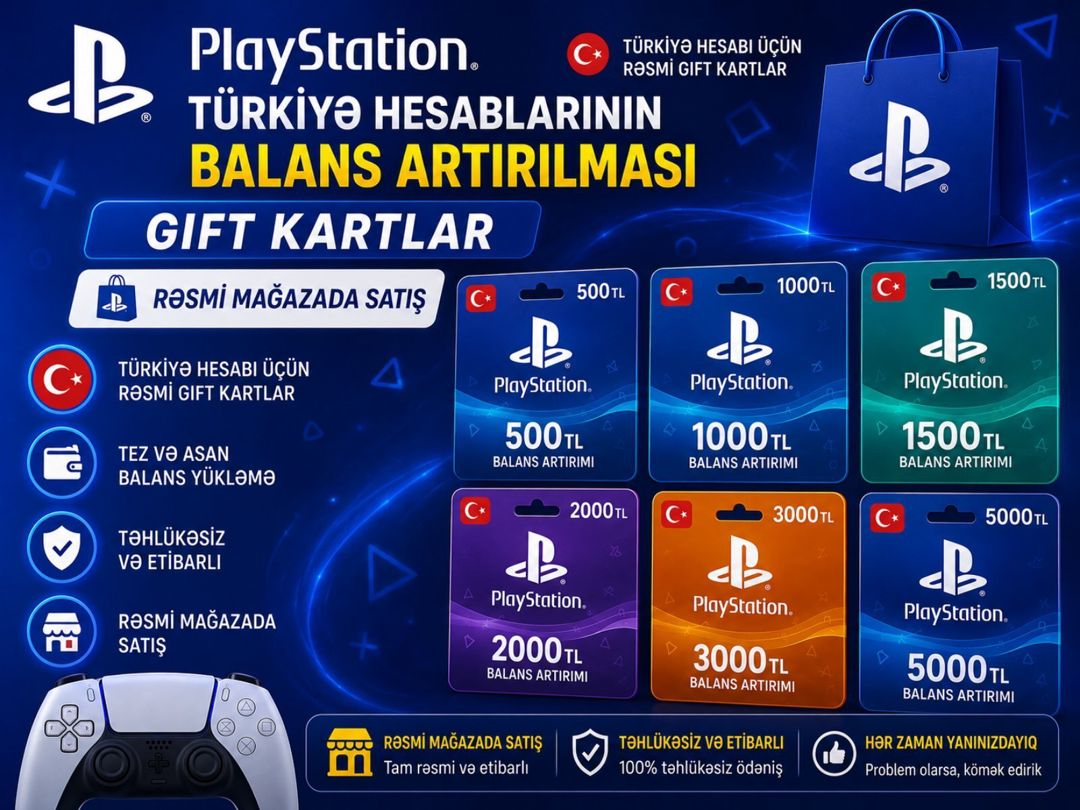 PS store Türkiyə gift kartları — Oyunlar, konsollər və proqramlar, Bakı