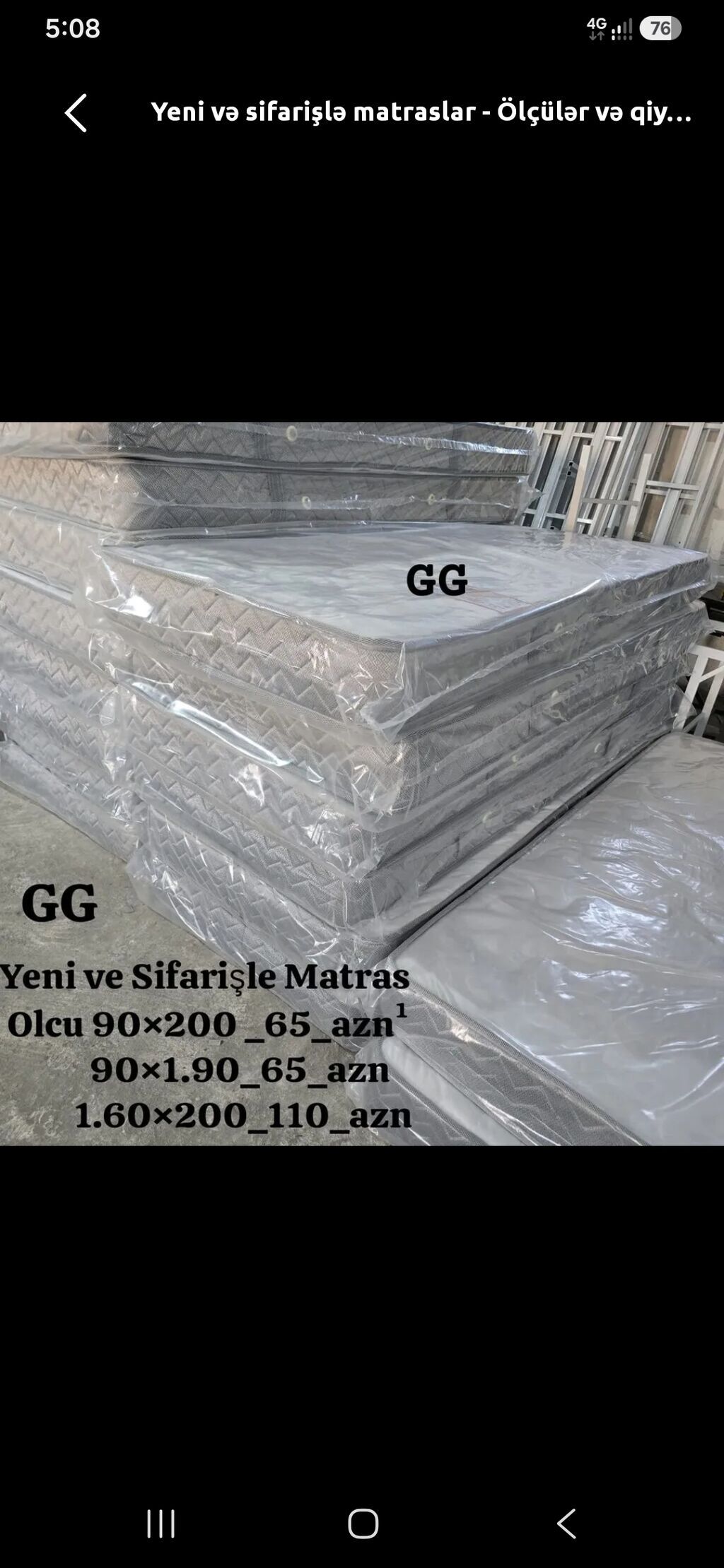 Yeni, Ortopedik matras, Bir nəfərlik — Matraslar, Xırdalan (2)
