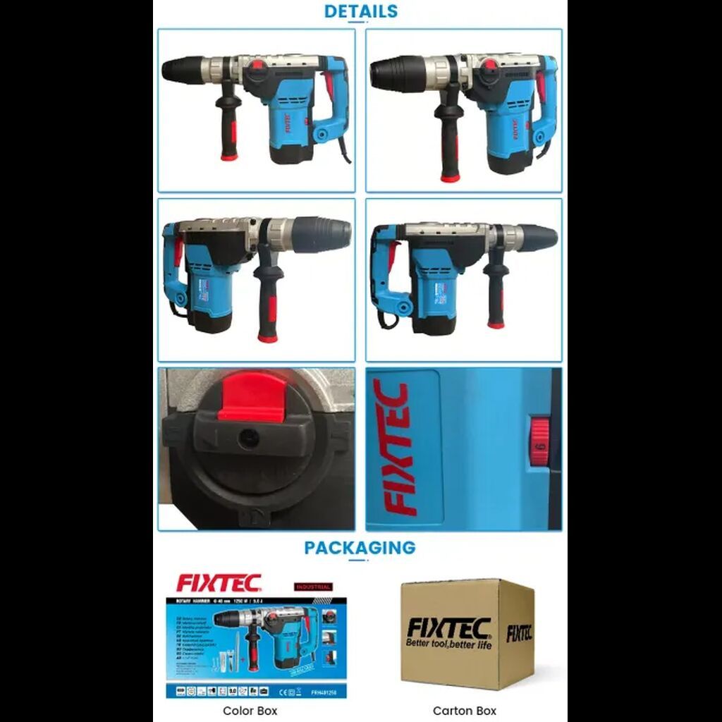 Fıxtec FRH401250 – Professional SDS-Max Perforator (1250W) Güclü 1250 — Perforatorlar, Bakı (2)