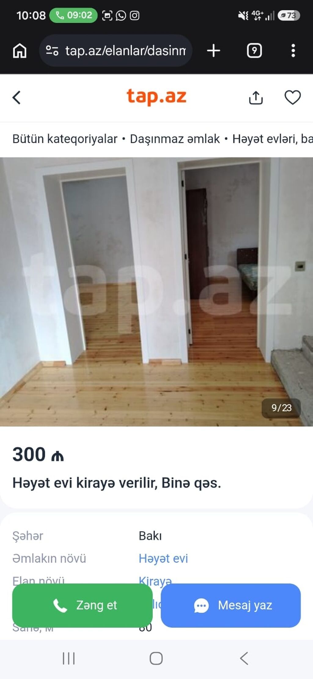 80 kv. m, 2 otaqlı, Qaz — Ev, villa, Bakı (8)