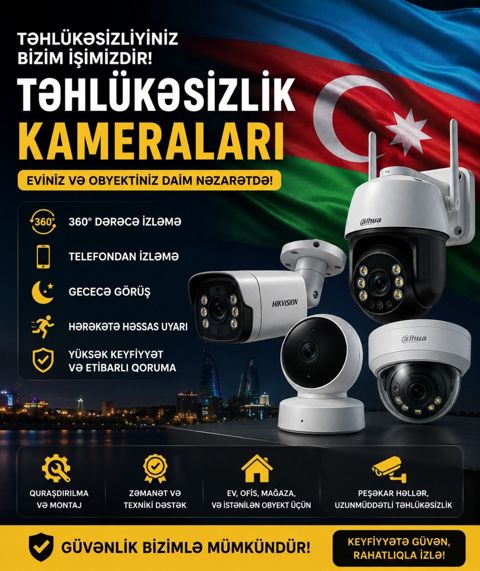 PTZ 360°kamera quraşdırılması — 10 ₼ · Bakı · Aparatların təmiri və quraşdırılması PTZ 360°kamera quraşdırılması — Bakı