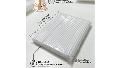 Tort üçün dayaq çubuqları, Təkrar İstifadə Olunan, Plastik, 100 əd — Bakı
