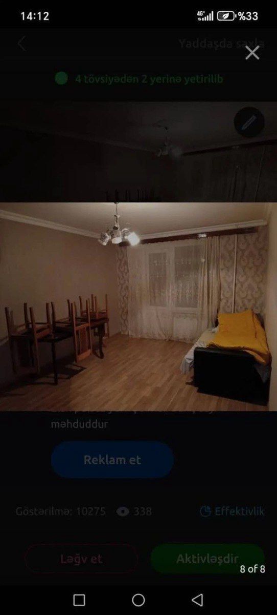 3-otaqlı mənzil kirayə verilir, Qara Qarayev m., 81 m² — Mənzil, Bakı (11)