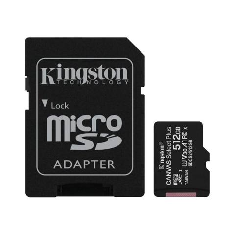 Kingston Canvas Select Plus 512GB microSDXC SDCS2/512GB + SD Adapter — მეხსიერების ბარათები