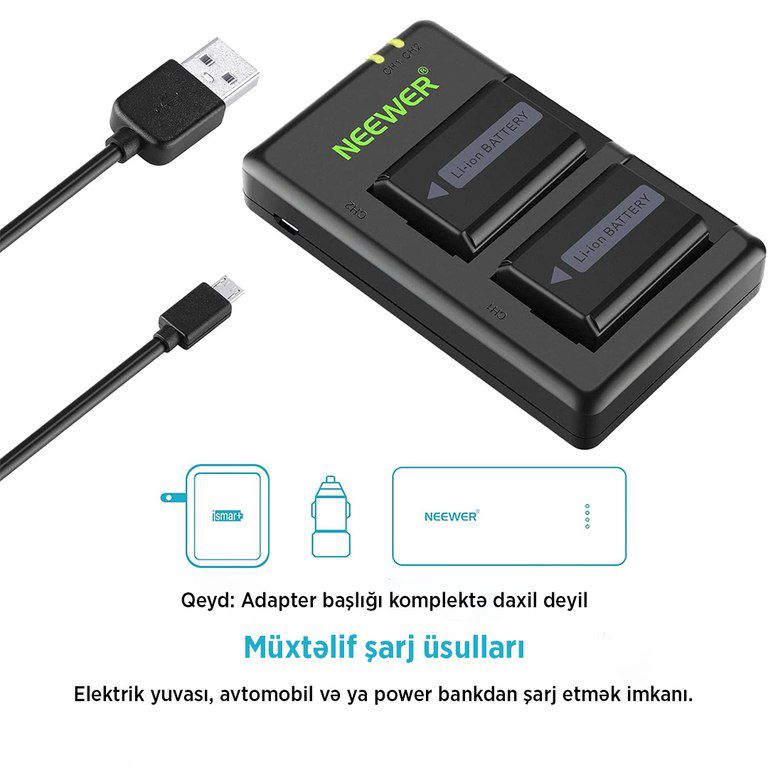 "Neewer" NP-FW50 Sony A7 üçün batareya və adapter dəsti — Foto və video texnikası, Bakı (4)