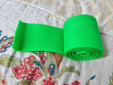 Neon yaşıl elastik rezin lent (rulon) 3 metr - Material: yüksək — Qobu