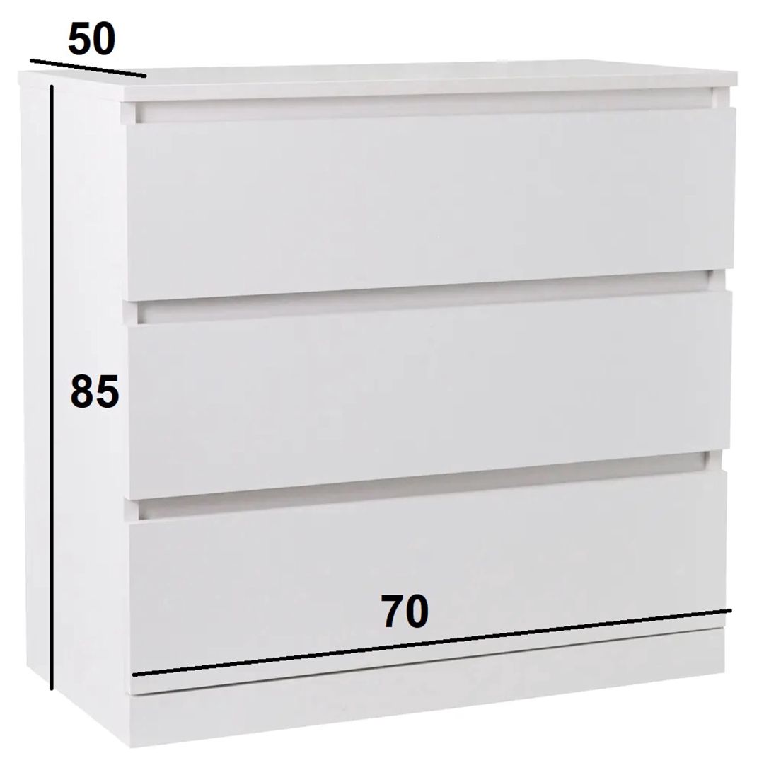 Komod Letta 3563_M25Kom3l1stvorka+White, Ldsp, 85x50x70 sm, ağ — Mallar, Bakı (2)