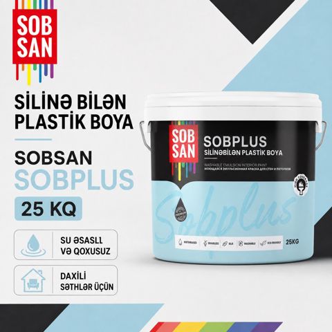 Sobsan Sobplus silinə bilən plastik boya 25 kq — Bakı