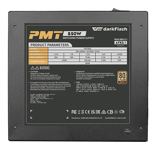 Darkflash PMT850A3 850W 80PLUS Gold Power Supply — Qida bloklari, Bakı (3)