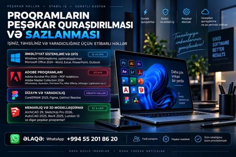 Peşəkar proqramların quraşdırılması və sazlanması İş, təhsil — Bakı