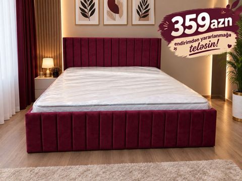 Müasir dizaynlı yumşaq çarpayı – bürünc-şərab rəngi məxmər/parça — 359 ₼ · Bakı · Yataqlar Müasir dizaynlı yumşaq çarpayı – bürünc-şərab rəngi məxmər/parça — Bakı