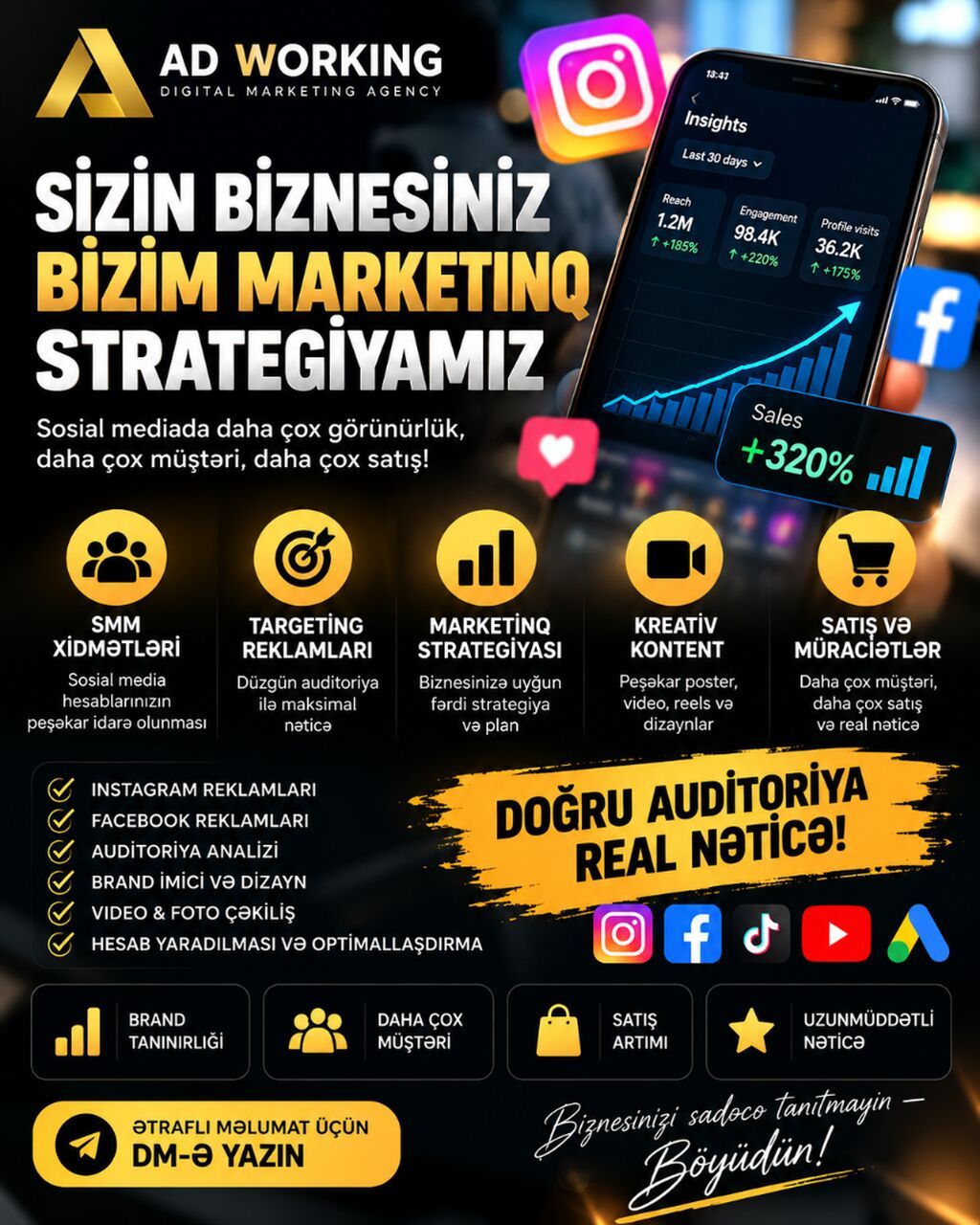 Sosial media hesabınızı idarə edir, düzgün auditoriyanı — Marketing, reklam, PR, Bakı