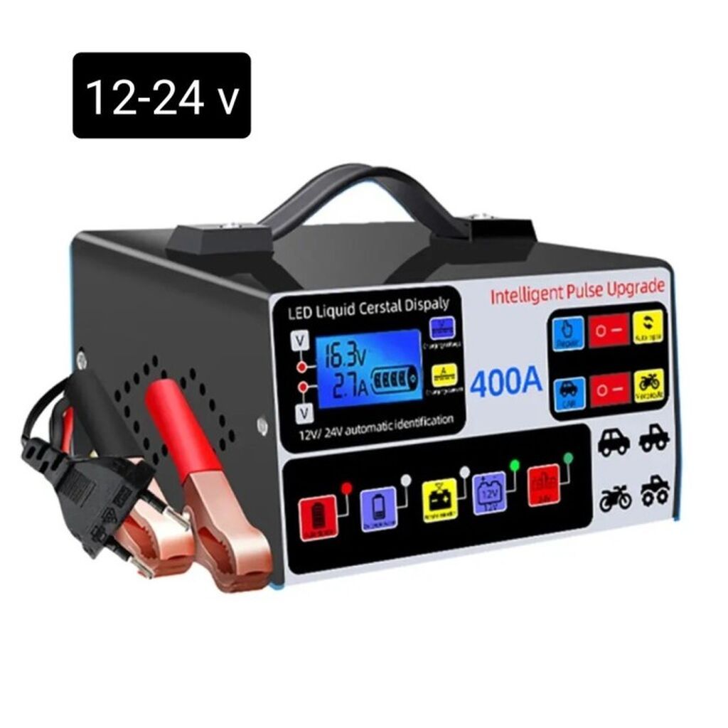 Professional Akkumulyator Doldurucu və Start Cihazı – 12V/24V, 400A — Avtomobil aləti, Bakı