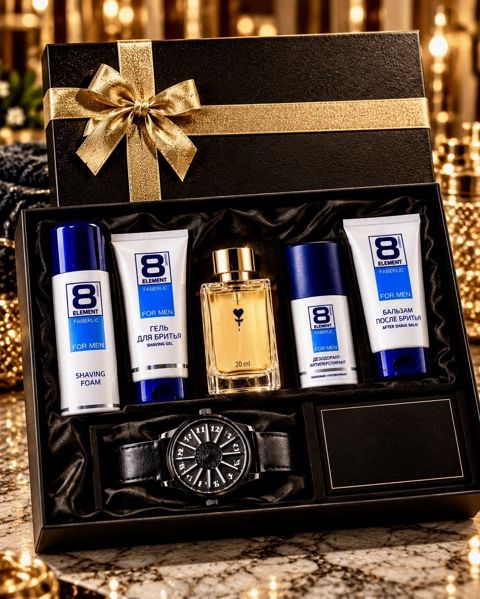 Faberlic kişilər üçün ətir dəsti (təraş üçün köpük + təraş üçün gel + dezodorant-antiperspirant + təraş sonrası balzam + ətir suyu + qol saatı) — 59.9 ₼ · Bakı · Mallar Faberlic kişilər üçün ətir dəsti (təraş üçün köpük + təraş üçün gel + dezodorant-antiperspirant + təraş sonrası balzam + ətir suyu + qol saatı) — Bakı