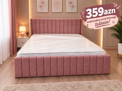 Müasir dizaynlı yumşaq başlıqlı çarpayı - Rəng: pudra/çəhrayı — 359 ₼ · Bakı · Yataqlar Müasir dizaynlı yumşaq başlıqlı çarpayı - Rəng: pudra/çəhrayı — Bakı