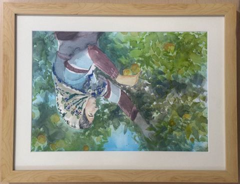 Rəsm Azərbaycanın zəhmətkeş qadınları, akvarel, 50x38 sm (inceart005) — Bakı