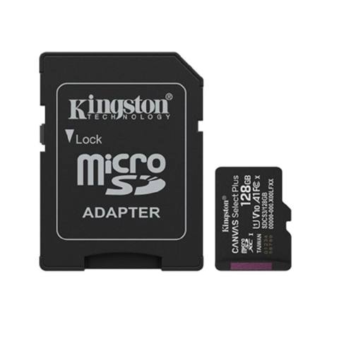 SD kart Kingston Canvas Select Plus Gen3 128GB microSDXC 150MB/s A1 + — მეხსიერების ბარათები