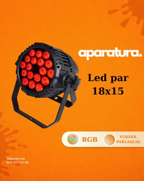 Məkanınızı rəngləndirin, səhnənizə güc qatın LED PAR 18×15 — 150 ₼ · Bakı · Digər Məkanınızı rəngləndirin, səhnənizə güc qatın LED PAR 18×15 — Bakı