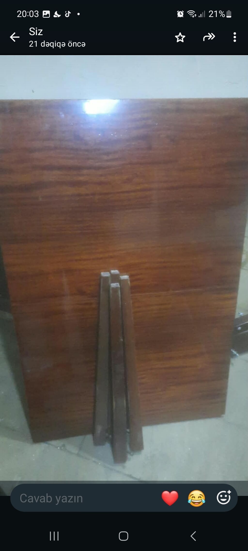 Yığma/qatlanan masa üstü və ayaqları - Material: ağac teksturalı — Masalar, Bakı