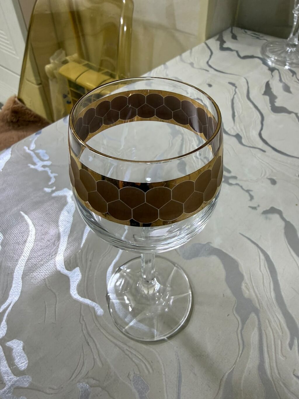 Qədəhlər, rəng - Qızılı, Şüşə, 1 əd — Süfrə qabı, Fatmayı