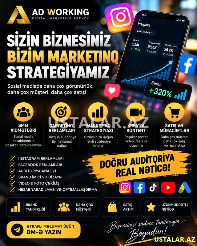 smm xidməti, reklam marketolog, target — Reklama, IT, marketing, Bakı