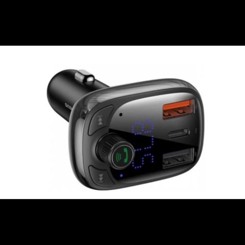 FM modulyator Baseus Bluetooth S-13 2×USB + Type-C Car Charger Black — Bakı