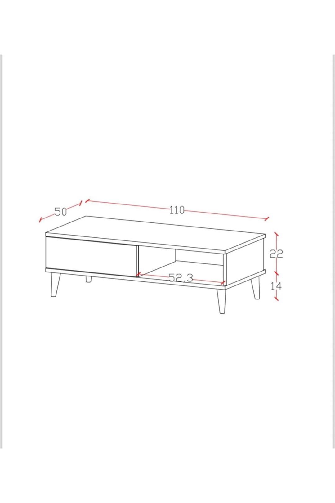 Jurnal masası Ev Plus Grain, Ldsp, ağ, 110x36x50 sm — Jurnal masaları, Bakı (3)