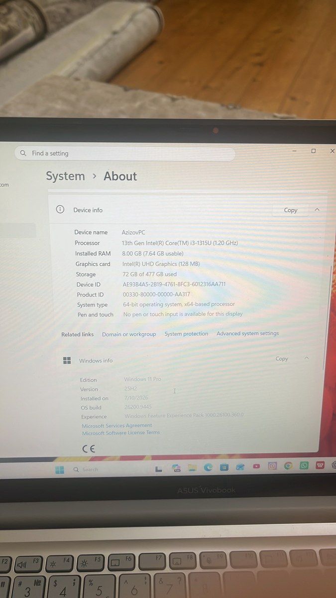 Asus Vivobook X1504VA-NJ725 8GB RAM 512 GB y — Noutbuklar, Bakı (4)