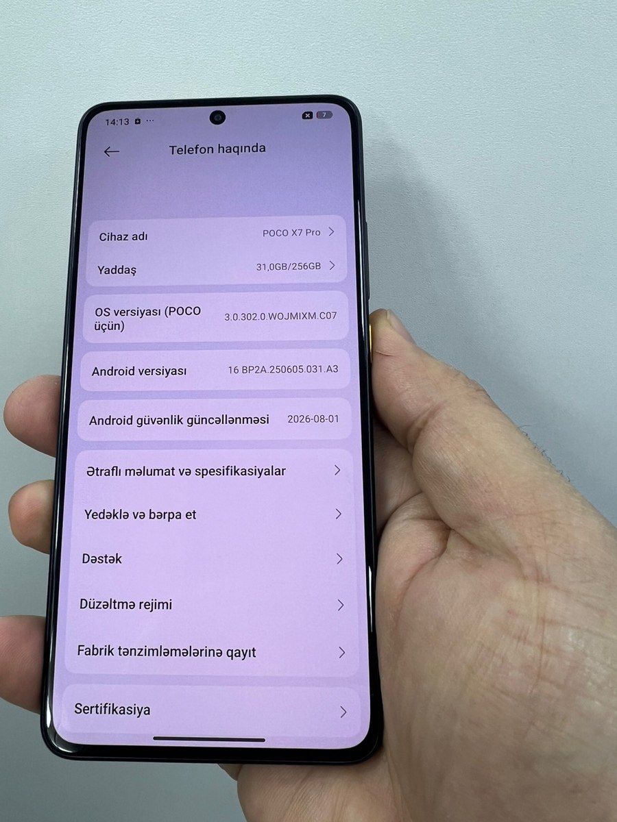 Xiaomi Poco X7 Pro Yellow 256GB/8GB — Smartfonlar, Bakı (4)