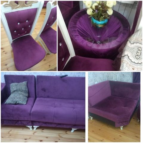 Kunc divan+pufik ve 5 stul 290 azn. Divan acilir ve bazalidir. Unvan — Bakı