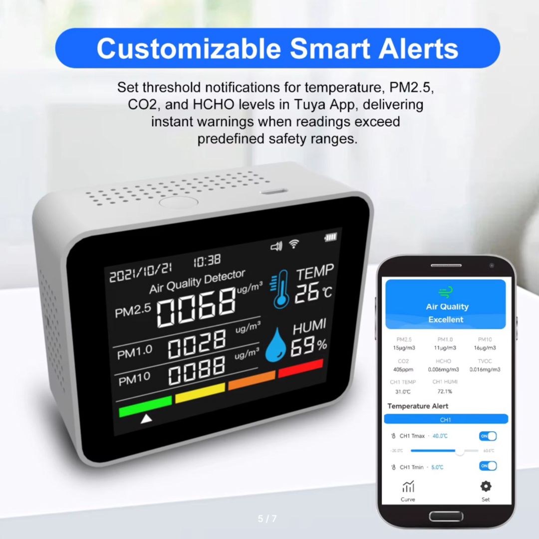 Hava təmizliyini ölçən Wifi "Air Quality Monitor 12in1" — Ağıllı ev və təhlükəsizlik, Bakı (4)