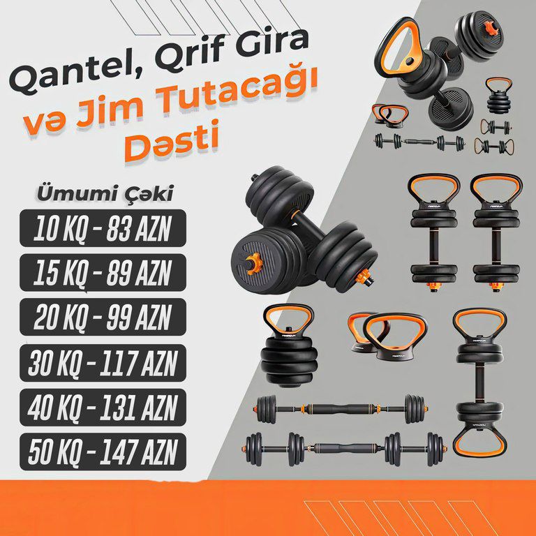 Qantellər dəsti "Barbell and Dumbbell" — İdman, hobi, istirahət, Bakı (3)