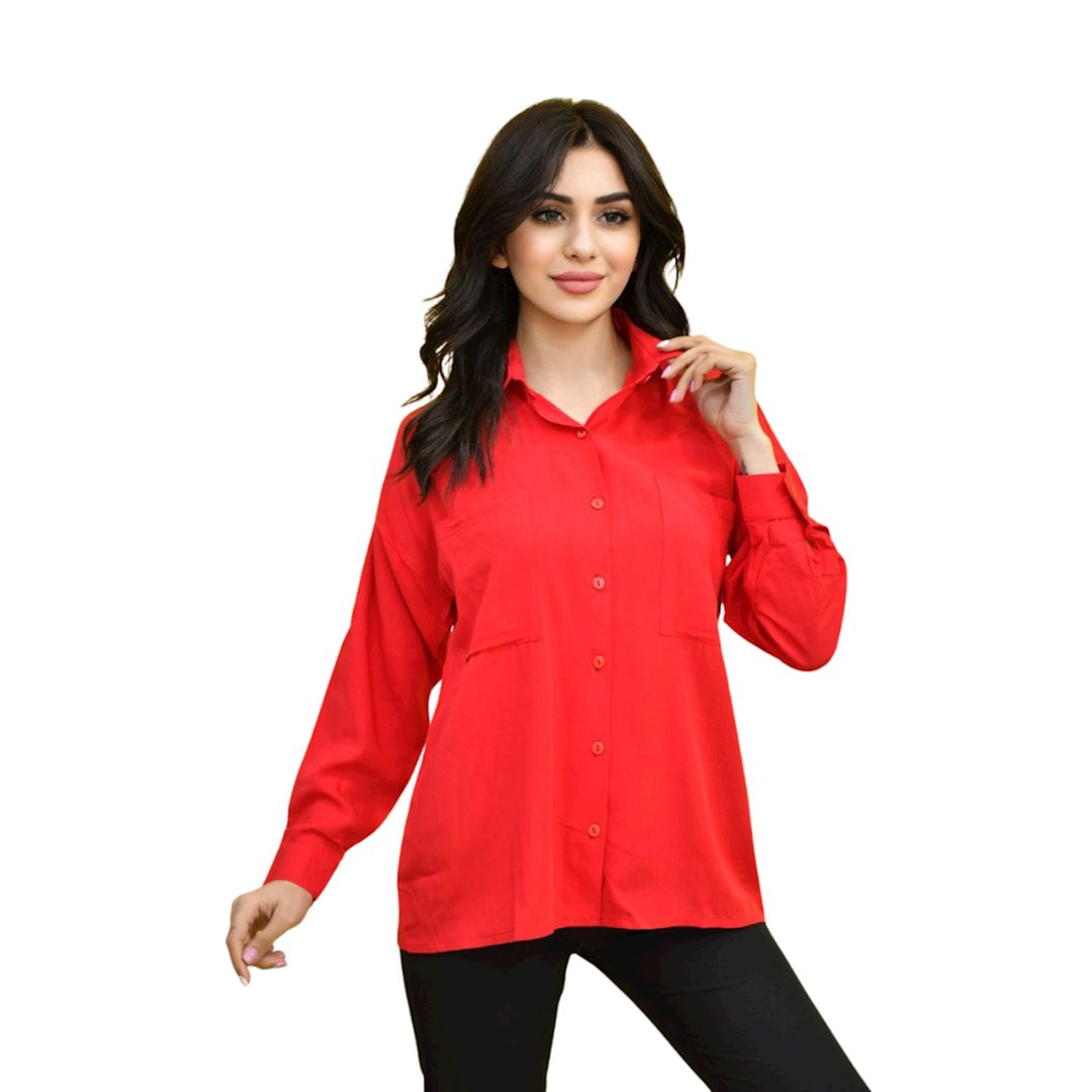 Qadınlar üçün uzunqol bluz Vetex_3, qırmızı, kətan, ölçü 42 — Mallar, Bakı