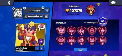 Məhsul: Brawl Stars oyun hesabı Xüsusiyyətlər: - Kupa yolu: 107,379 — Bakı