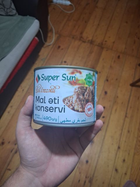 Super Sun mal əti konservi – 490 q - Növ: dana/ mal əti konservi — Bakı