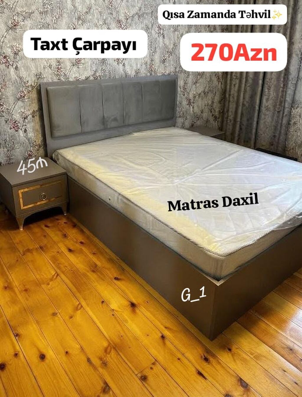 İkinəfərlik, Bazasız, Pulsuz matras, Siyirməsiz — Yataqlar, Bakı (5)